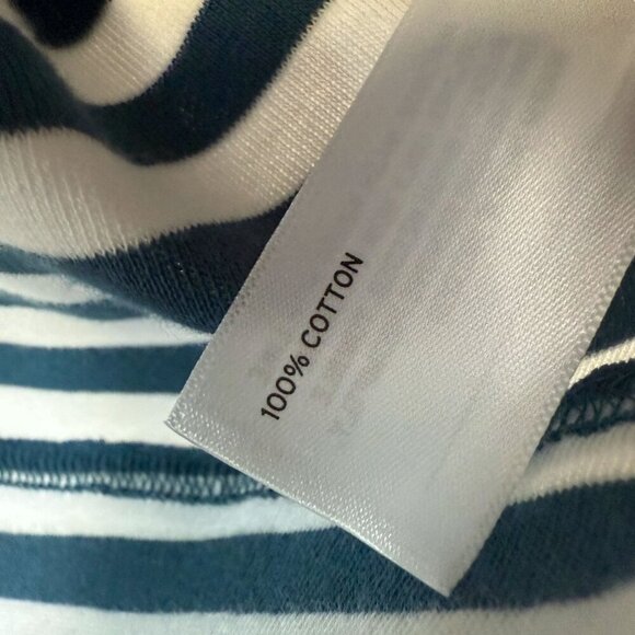 DULUTH TRADING CO. Striped Tee XXL Teal Blue Cotton Womens Top NWT Nautical - Picture 8 of 8